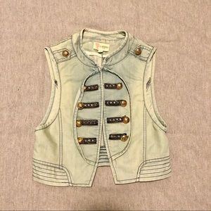 Denim Crop Vest NWOT